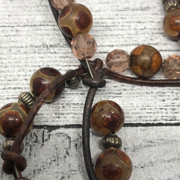 Artisan Praying Hands Pendant Charm Stone Bead Necklace Boho Spiritual Unique - Picture 4 of 6